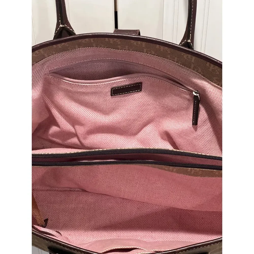 Dooney & Burke Women’s Signature Satchel Canvas & Leather Tote Bag Double Handle